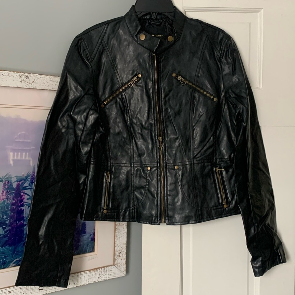 Poetry Clothing girls large faux leather jacket.